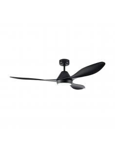 EGLO 35017 - ANTIBES ceiling Fan with light and remote control in matte black steel and Acrylic