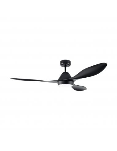 EGLO 35017 - ANTIBES ceiling Fan with light and remote control in matte black steel and Acrylic