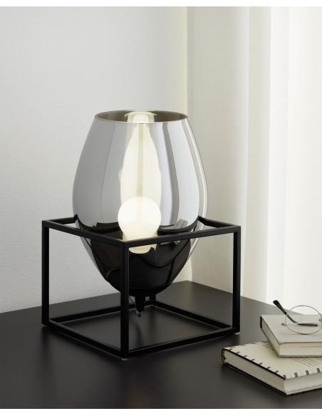 EGLO 97209 - OLIVAL 1 Lámpara de mesa en Acero y Vidrio tintado