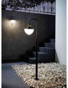 EGLO 97287 - SIRMIONE Baliza en Acero galvanizado negro, oro y Vidrio opalino mate 2