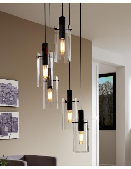 EGLO 97368 - MONTEFINO Pendant lamp in Steel and Glass