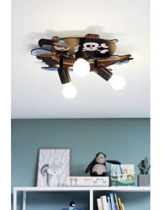 EGLO 97408 - SAN CARLO Intantil Bedroom Lamp in Wood, colorful steel 2