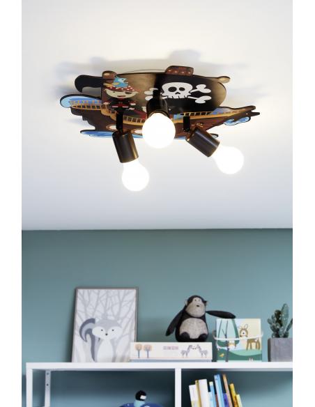 EGLO 97408 - SAN CARLO Ceiling lamp in Wood, steel