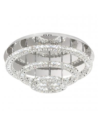 EGLO 39002 - TONERIA LED Ceiling Light in Chrome Stainless Steel and Glass