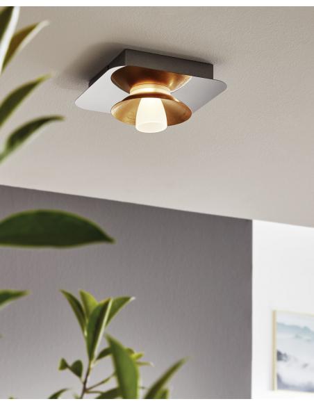 EGLO 97521 - TORANO Ceiling lamp in Steel and Satin Glass