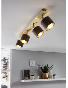 EGLO 97539 - VALBIANO LED spotlight in brushed brass steel, matte nickel and Textile 2