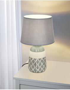 EGLO 97776 - BELLARIVA 2 Fabric Lamp in Gray, beige and Textile Ceramic 2