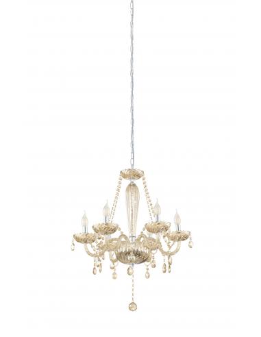 EGLO 39092 - BASILANO Crystal Pendant Lamp in Chrome Steel and Glass