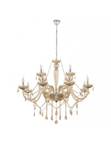 EGLO 39094 - BASILANO Crystal Pendant Lamp in Chrome Steel and Glass