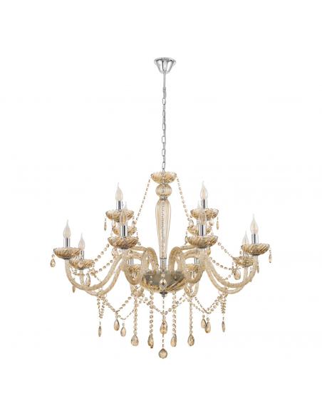 EGLO 39094 - BASILANO Crystal Pendant Lamp in Chrome Steel and Glass