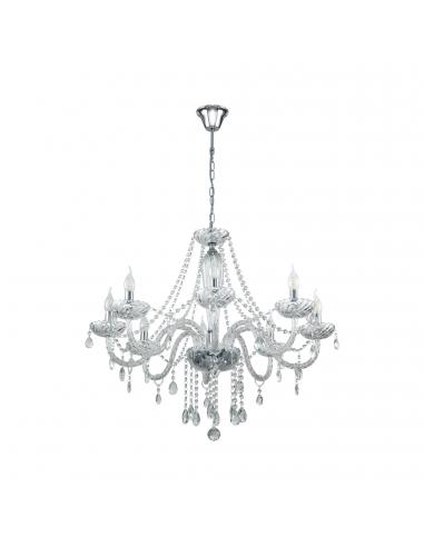EGLO 39101 - BASILANO 1 Crystal Pendant Lamp in Chrome Steel and Glass