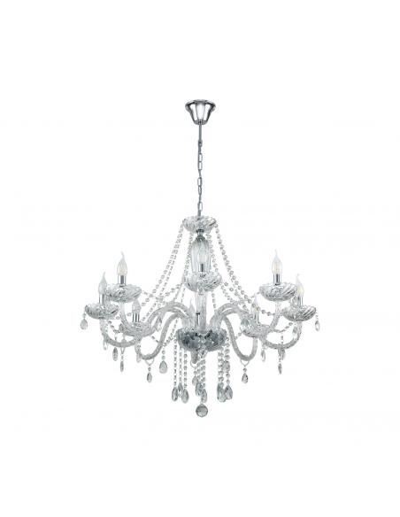 EGLO 39101 - BASILANO 1 Crystal Pendant Lamp in Chrome Steel and Glass