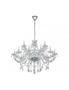EGLO 39103 - BASILANO 1 Crystal pendant lamp in Chrome Steel and Glass