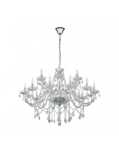 EGLO 39103 - BASILANO 1 Crystal pendant lamp in Chrome Steel and Glass
