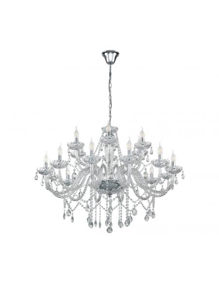 EGLO 39103 - BASILANO 1 Crystal pendant lamp in Chrome Steel and Glass
