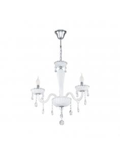EGLO 39112 - CARPENTO Crystal Pendant Lamp in Chrome Steel and Glass
