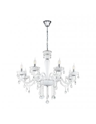 EGLO 39114 - CARPENTO Crystal Pendant Lamp in Chrome Steel and Glass