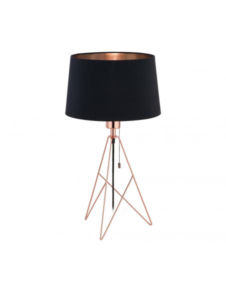 EGLO 39178 - CAMPORALE Fabric Lamp in Steel, Copper and Textile