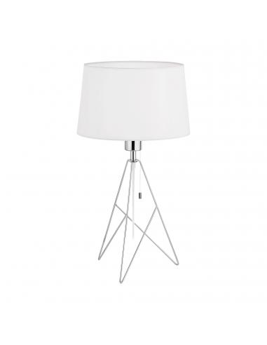 EGLO 39181 - CAMPORALE Fabric Lamp in Chrome Steel and Textile
