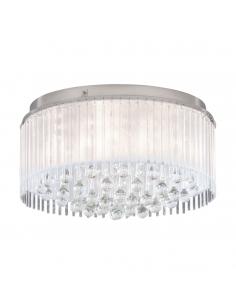EGLO 39332 - MONTESILVANO LED Ceiling Light in Steel, clear chrome glass and glossy foil