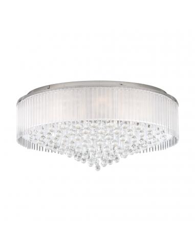 EGLO 39334 - MONTESILVANO LED ceiling light in Steel, clear chrome glass and glossy foil