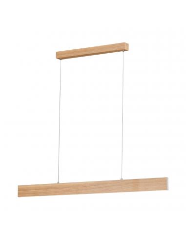 EGLO 39345 - CLIMENE Lámpara colgante LED en Aluminio, acero, madera aluminio cepillado, níquel-mate, roble y Acrílico