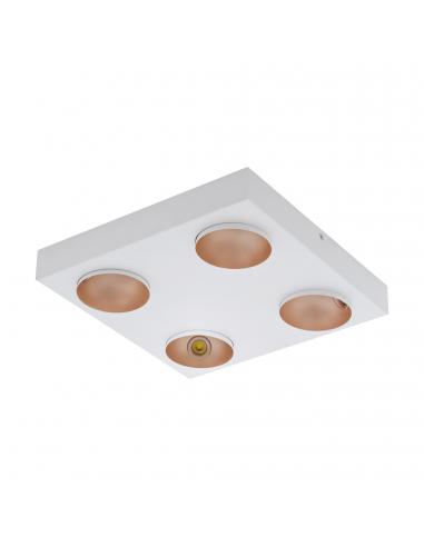 EGLO 39377 - RONZANO LED spotlight in Steel, white aluminum, rose gold