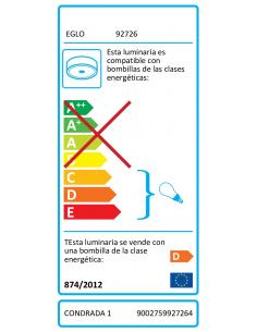 EGLO 92726 - CONDRADA 1 Lámpara de Salón en Acero cromo y Vidrio satinado 2