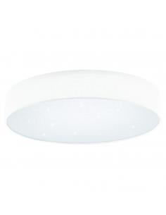 EGLO 39422 - ESCORIAL LED Ceiling Light in White Steel and Textile, glass
