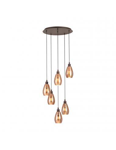 EGLO 39508 - SIRACUSA Brown Steel Copper Pendant Lamp
