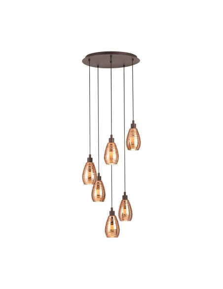 EGLO 39508 - SIRACUSA Brown Steel Copper Pendant Lamp