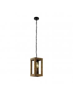 EGLO 43015 - TAKHIRA Wooden pendant lamp in Steel, black wood, brown
