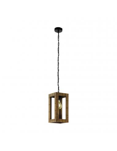 EGLO 43015 - TAKHIRA Wooden pendant lamp in Steel, black wood, brown