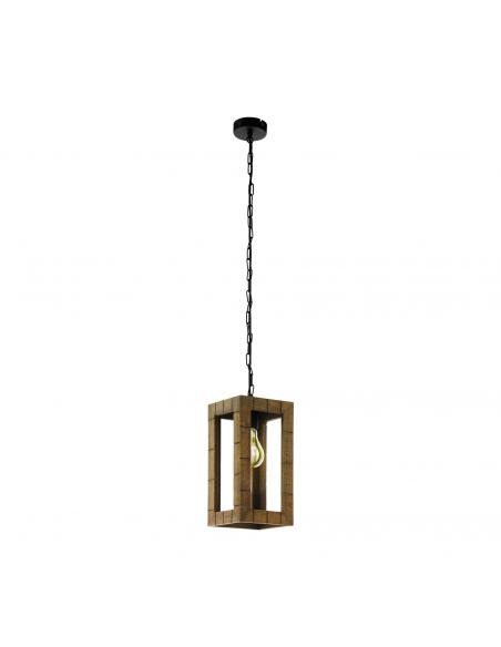 EGLO 43015 - TAKHIRA Wooden pendant lamp in Steel, black wood, brown