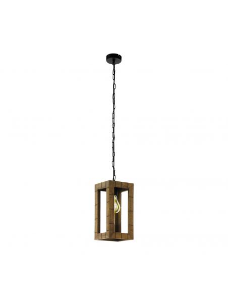 EGLO 43015 - TAKHIRA Lámpara colgante de Madera en Acero, madera negro, marrón