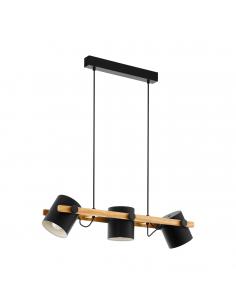 EGLO 43517 - HORNWOOD Hanging Lamp made of Wood in Steel S57 and Wood