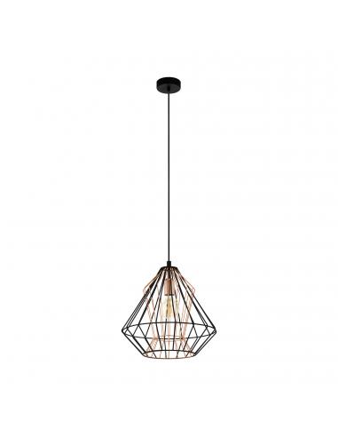 EGLO 43056 - DREADFORT Copper pendant lamp in black steel, copper