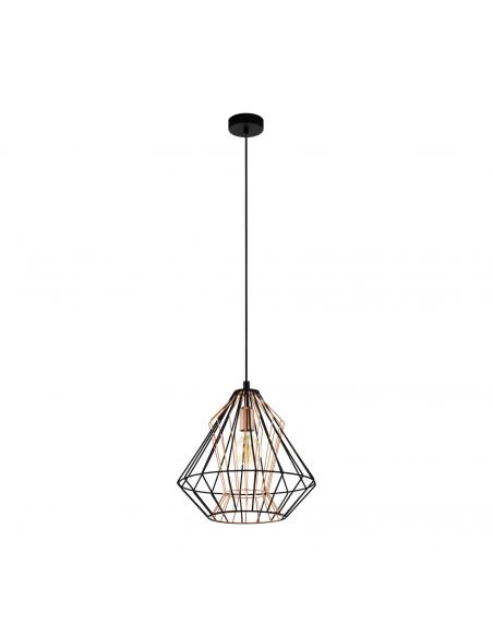 EGLO 43056 - DREADFORT Copper pendant lamp in black steel, copper