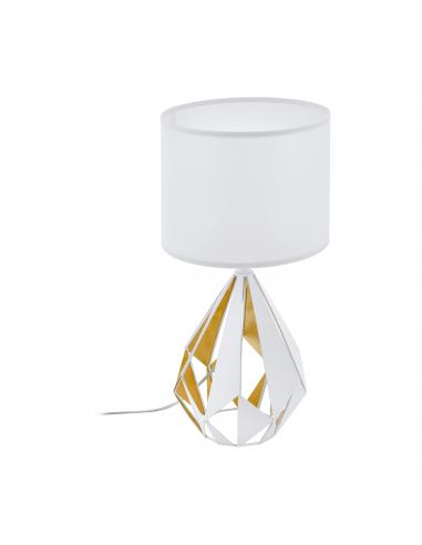 EGLO 43078 - CARLTON 5 Fabric Lamp in White Steel, Honey Gold and Textile