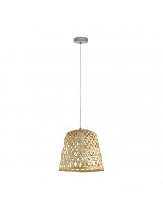 EGLO 43113 - KIRKCOLM Wooden pendant lamp in matte nickel steel and wood