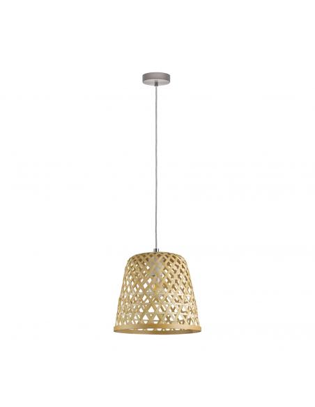 EGLO 43113 - KIRKCOLM Wooden pendant lamp in matte nickel steel and wood