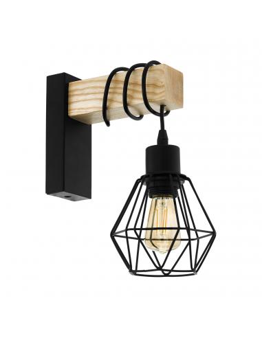 EGLO 43135 - TOWNSHEND 5 Lámpara de Salón en Acero, madera negro, marrón