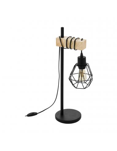 EGLO 44079 - TOWNSHEND 5 Living Room Lamp in Steel, black wood, brown