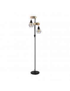 EGLO 44081 - TOWNSHEND 5 Living Room Lamp in Steel, black wood, brown