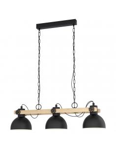 EGLO 43992 - LUBENHAM Hanging Lamp made of Wood in Steel, black wood, brown