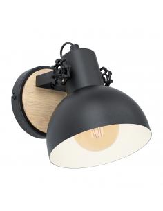 EGLO 44057 - LUBENHAM Living Room Lamp in Steel, black wood, brown