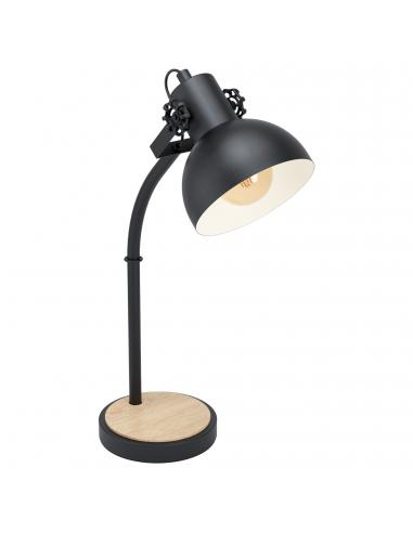 EGLO 43165 - LUBENHAM Lámpara de Salón en Acero, madera negro, marrón