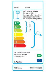 EGLO 97771 - POLICARA Lámpara de Salón en Acero níquel-mate y Textil, vidrio 2