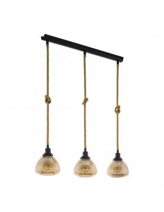 EGLO 43192 - RAMPSIDE Crystal Pendant Lamp in Black Steel