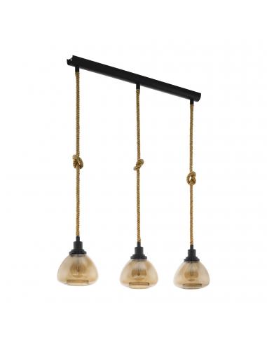 EGLO 43192 - RAMPSIDE Crystal Pendant Lamp in Black Steel